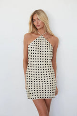 Trixie Polka Dot Halter Mini Dress
