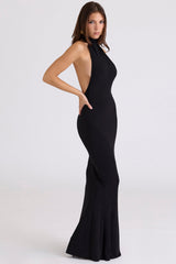 black backless silhouette maxi dress - limited edition