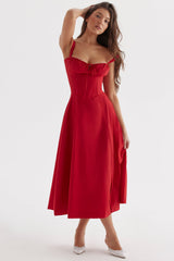 red rose bustier sundress