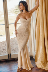 vanilla chiffon & lace gown