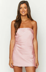Ellie Baby Pink Strapless Mini Dress