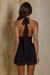 FERNANDA HALTER MINI DRESS - BLACK