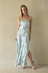 Jasmina Satin Floral Maxi Dress