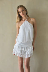 Maxine Chiffon Ruffle Mini Romper Dress