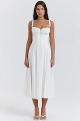 white bustier sundress
