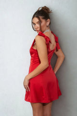 Paige Coquette Bow Babydoll Mini Dress