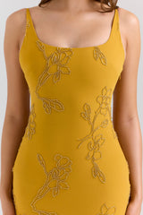 gold embellished hand beaded maxi dress