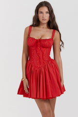 cherry corset mini dress
