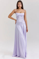 orchid lace up maxi dress