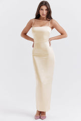 vintage cream maxi dress