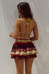 XYLIA HALTER LOW PLUNGE MINI DRESS - ANABELL RED