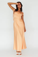 Pennelope Tied Shoulder Maxi Dress Orange
