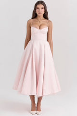 ballerina pink midi dress