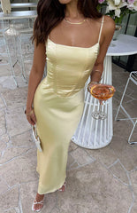 Heartbeat Yellow Maxi Dress