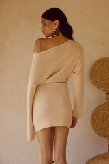 HIMARI KNIT MINI DRESS - SAND