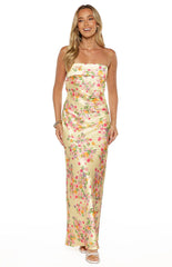Maiah Yellow Bloom Prom Dress