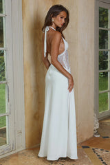 LILITH HALTER MAXI DRESS - PEARL