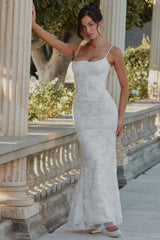 white hand beaded embellished bridal gown