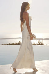 AVALEE FRILL TRIM MAXI DRESS - IVORY