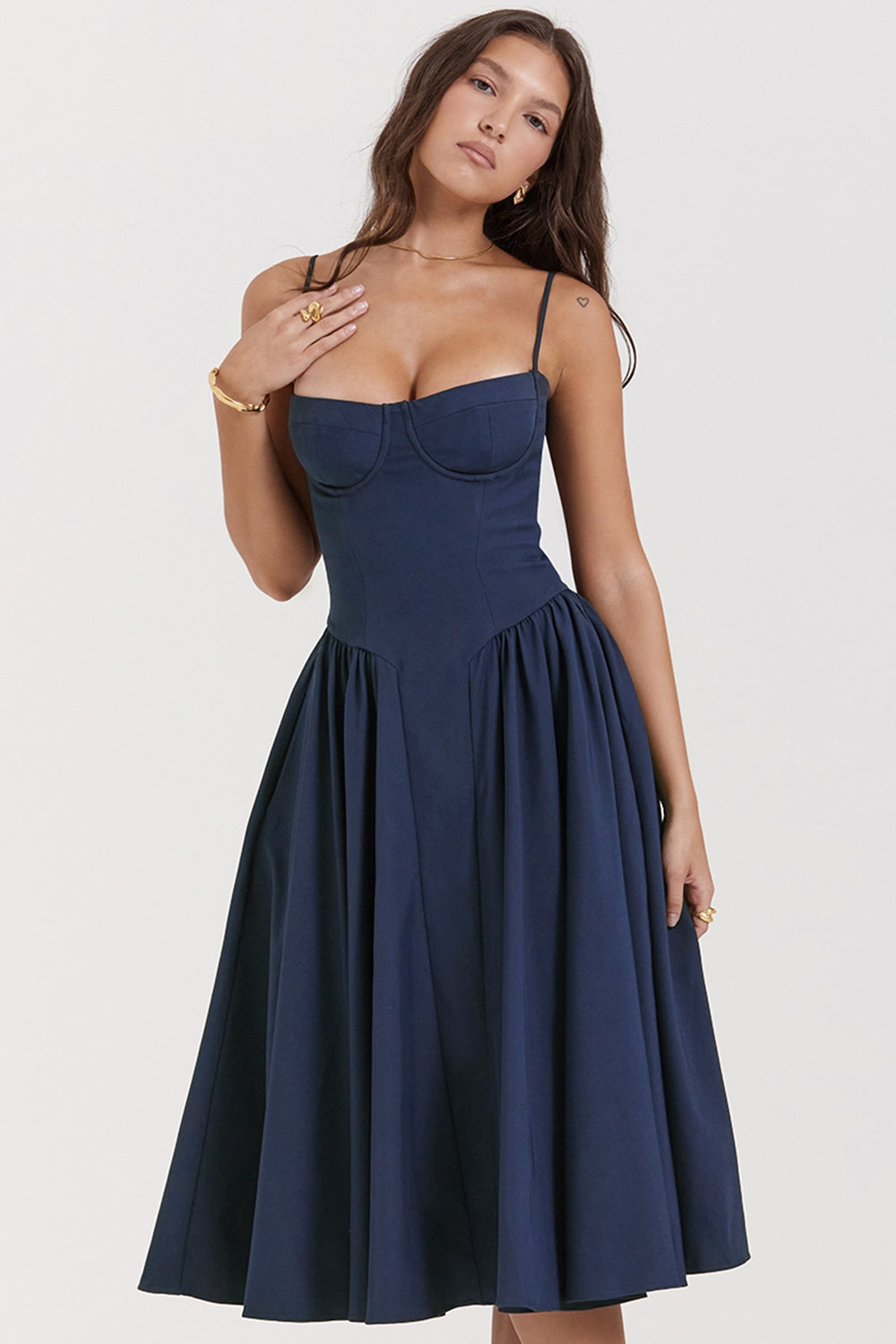 french navy corset sundress