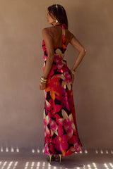 MABELLA HALTER MAXI DRESS - SKYE BLACK