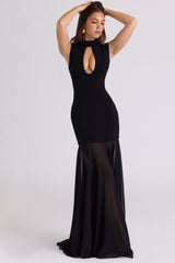 black keyhole maxi dress