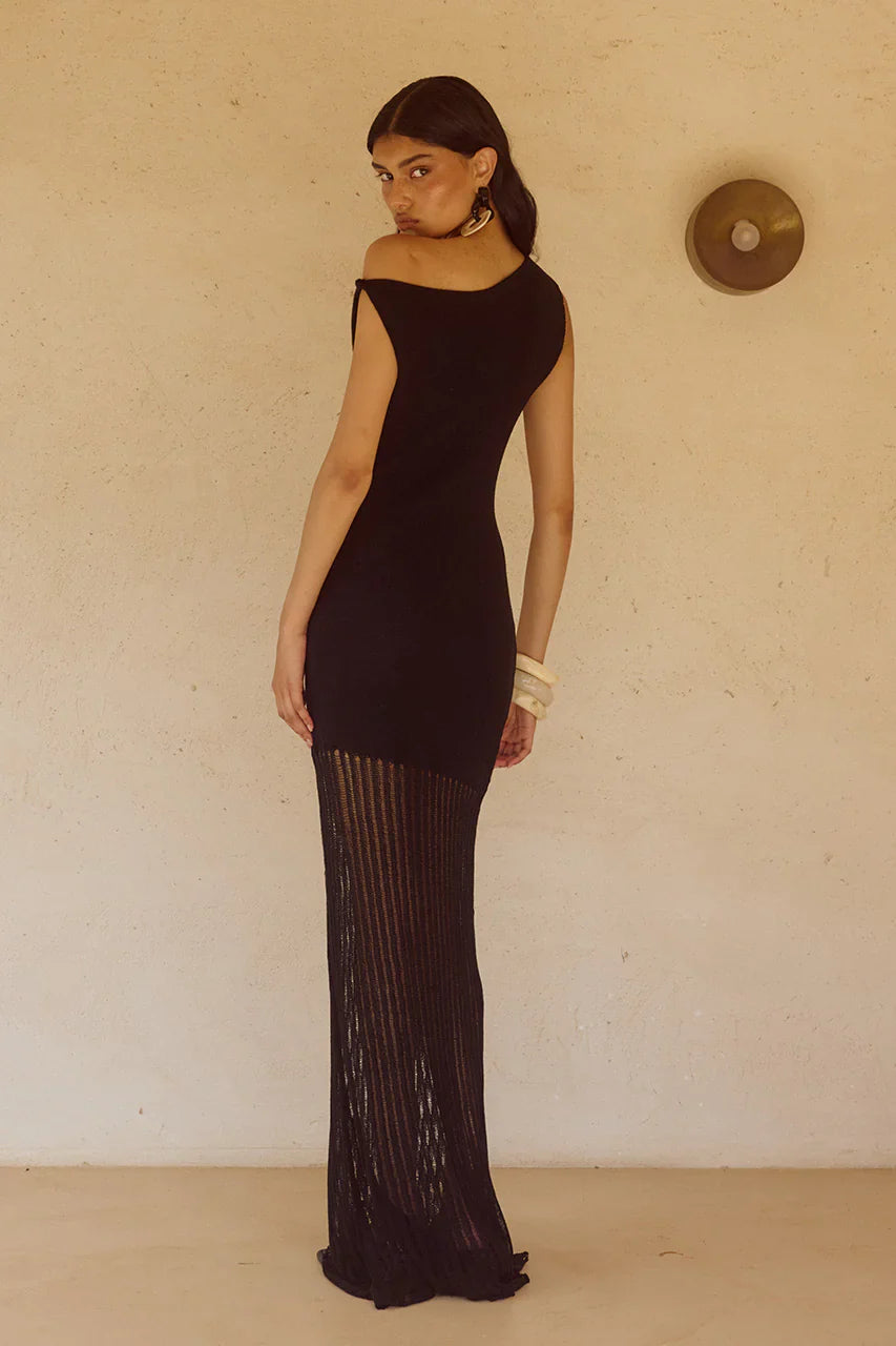 JACQUES KNIT MAXI DRESS - BLACK