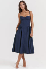 french navy corset sundress