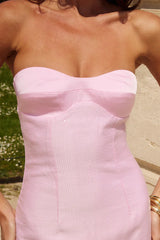 MEDINA STRAPLESS MINI DRESS - MUSK