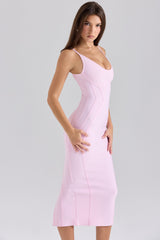 baby pink midi bandage dress