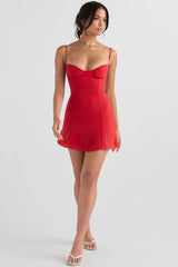 red mini dress