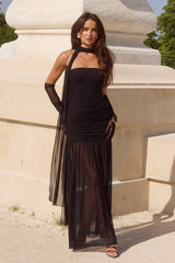 LILLIE CORSET MAXI DRESS - BLACK