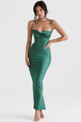 forest corset maxi dress