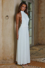 VANESSA HIGH NECK MAXI DRESS - WHITE