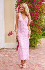 Farida Pink Lace Maxi Dress