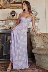orchid floral lace back maxi dress