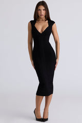 black bandage midi dress