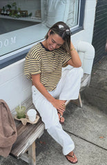 Alba Yellow Stripe Oversized Tee