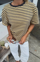 Alba Yellow Stripe Oversized Tee