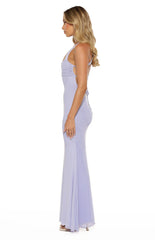 Amelie Lilac Mesh Formal Maxi Dress