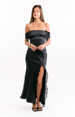 Anica Black Off Shoulder Maxi Dress