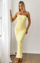 Arizona Yellow Crepe Maxi Dress