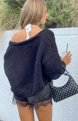 Bad Habits Black Knit Cardigan