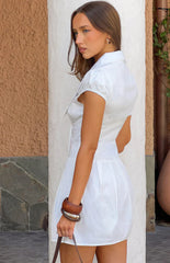 Ballerini White Collared Mini Dress