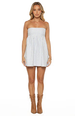 Berrie Blue Strapless Mini Dress