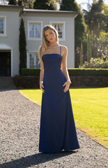 Blaise Navy Satin Prom Dress