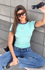 Brodie Green Contrast Bind Jersey Tee