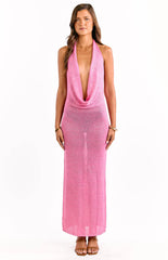 Charlette Pink Knit Maxi Dress