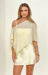 Chelsea Yellow Satin Mini Dress