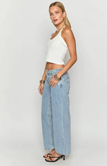 Clara Sequin Light Wash Denim Low Rise Jeans